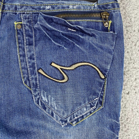 The Lab Of Denim USA Men’s Jeans Straight Waist 33” Medium Wash Butterfly Button - Picture 11 of 14